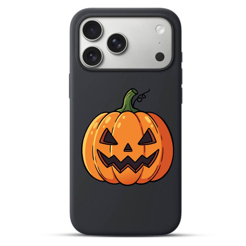 Telefoonhoesje Cartoon Halloween Jack-O'-Lantern (Apple iPhone serie, Zwart)