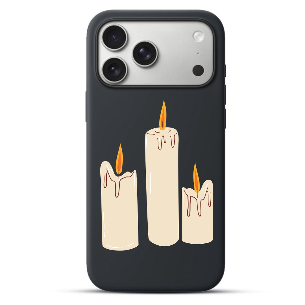 Telefoonhoesje Melting Candles Illustration (Apple iPhone serie, Zwart)
