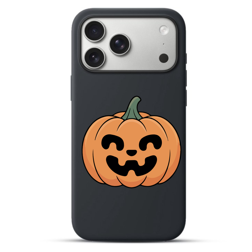 Telefoonhoesje Smiling Jack-o'-Lantern Illustration (Apple iPhone serie, Zwart)