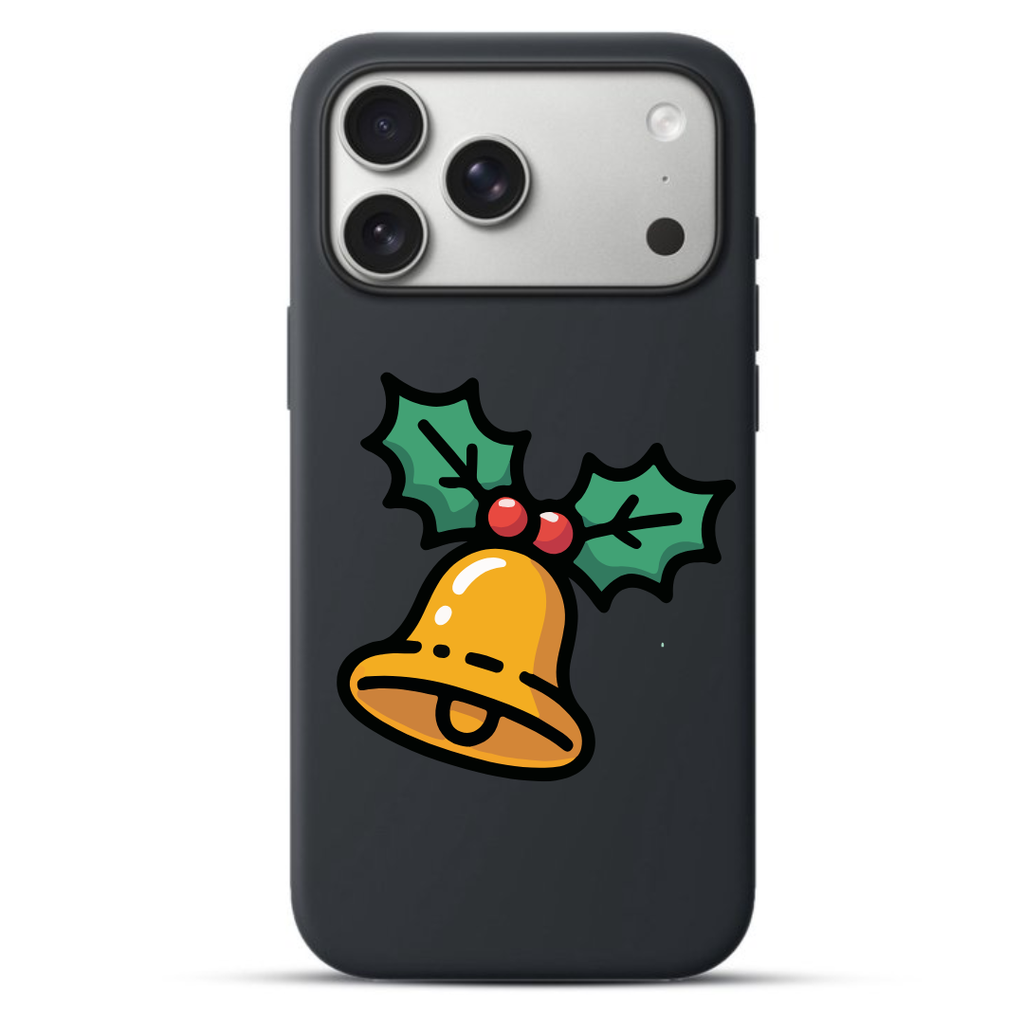 Telefoonhoesje Christmas Bell with Holly (Apple iPhone serie, Zwart)