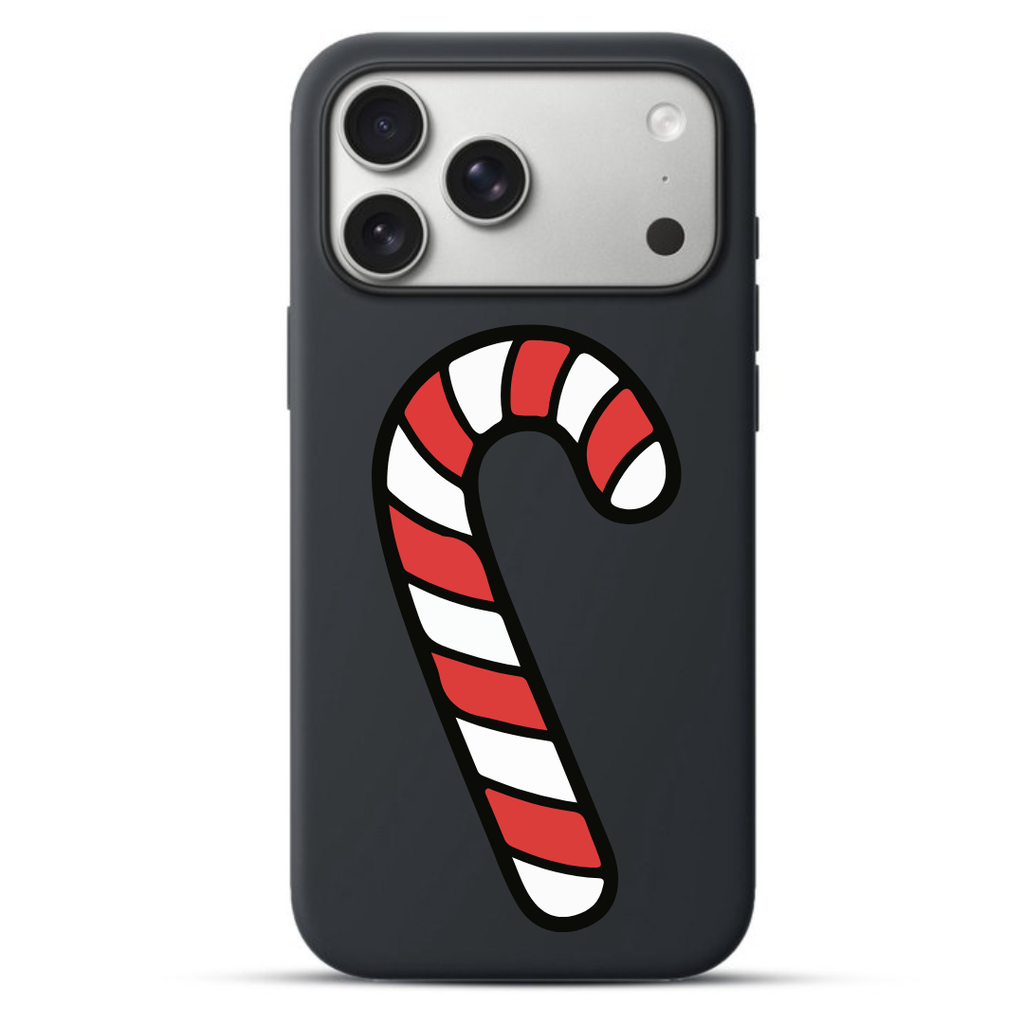 Telefoonhoesje Doodle Illustration of a Candy Cane (Apple iPhone serie, Zwart)