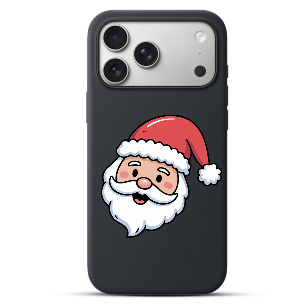 Telefoonhoesje Illustration of Santa Claus Head (Apple iPhone serie, Zwart)