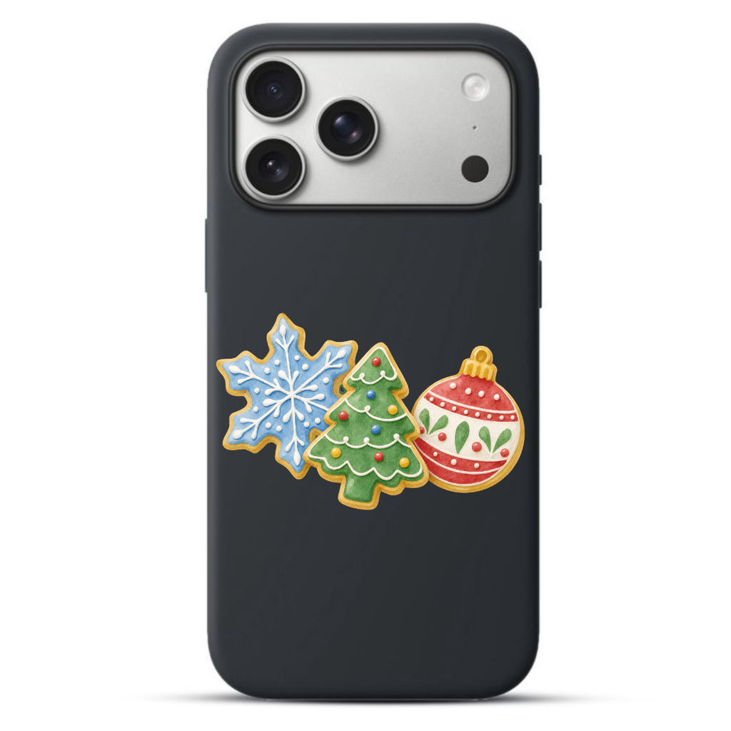 Telefoonhoesje Watercolor Christmas Cookie Set (Apple iPhone serie, Zwart)
