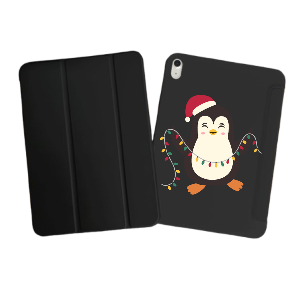 iPad Tablet Hoes Christmas Penguin (Samsung Galaxy Tab serie, Zwart)