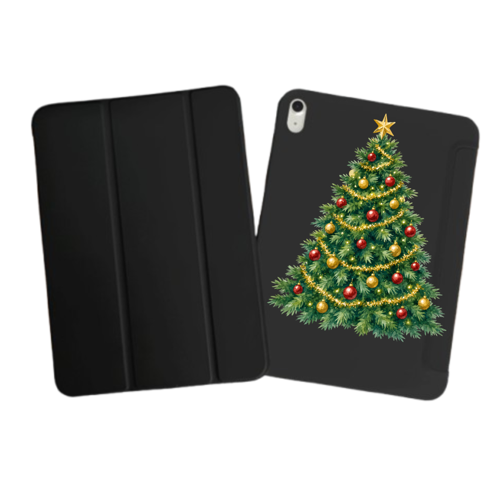 iPad Tablet Hoes Christmas Tree With Baubles (Samsung Galaxy Tab serie, Zwart)