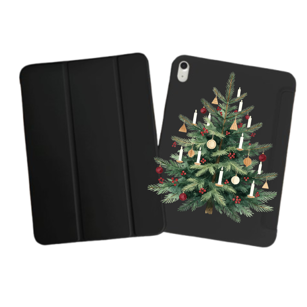 iPad Tablet Hoes Saint Nicholas Christmas Tree (Samsung Galaxy Tab serie, Zwart)