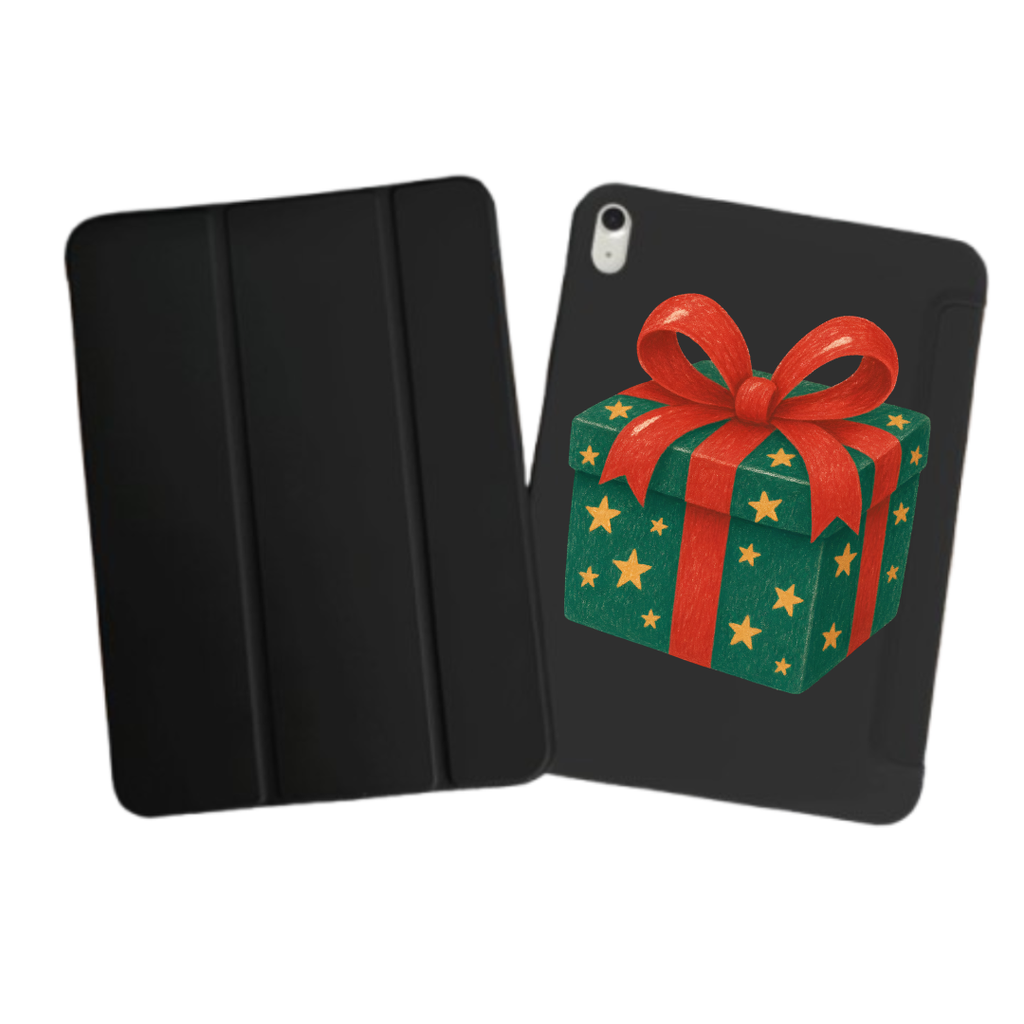 iPad Tablet Hoes Textured Christmas Gift Box (Samsung Galaxy Tab serie, Zwart)