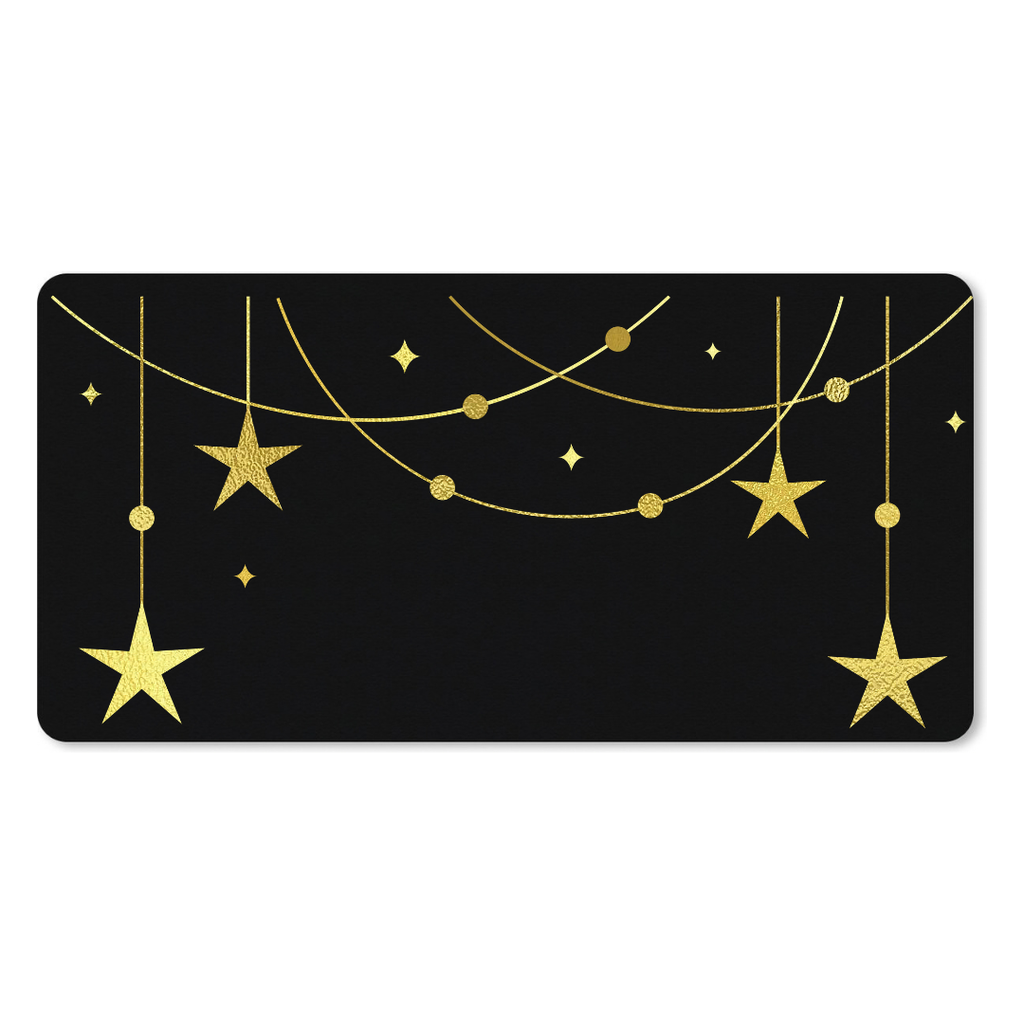 Muismat Elegant Gold New Year's Eve Bunting (25 x 21 cm (S), Zwart)