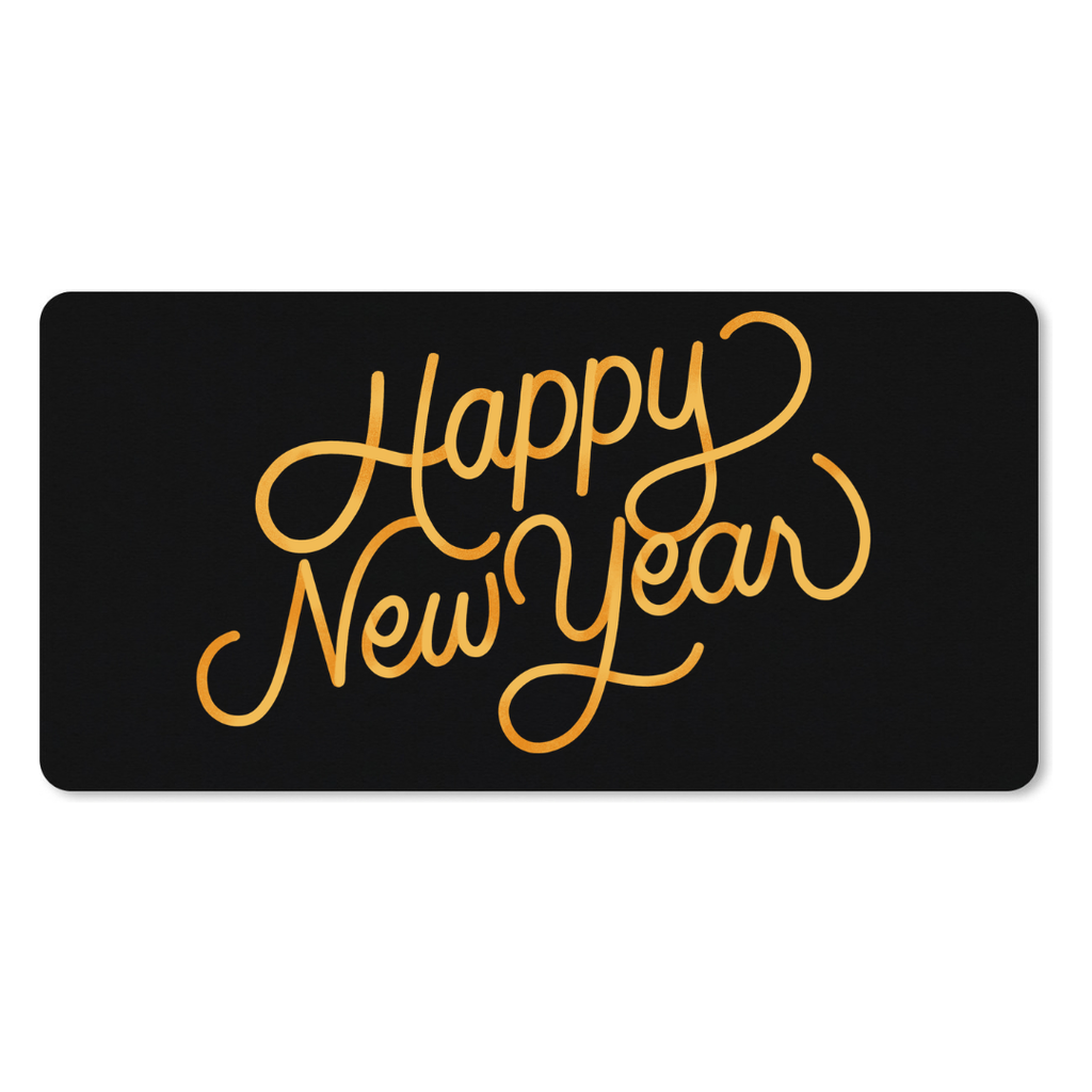 Muismat Semi Bold Textured New Year Greetings (25 x 21 cm (S), Zwart)