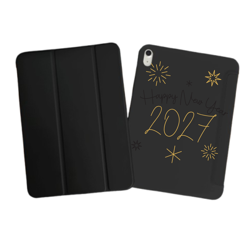 iPad Tablet Hoes Monoline Happy New Year 2027 Lockup