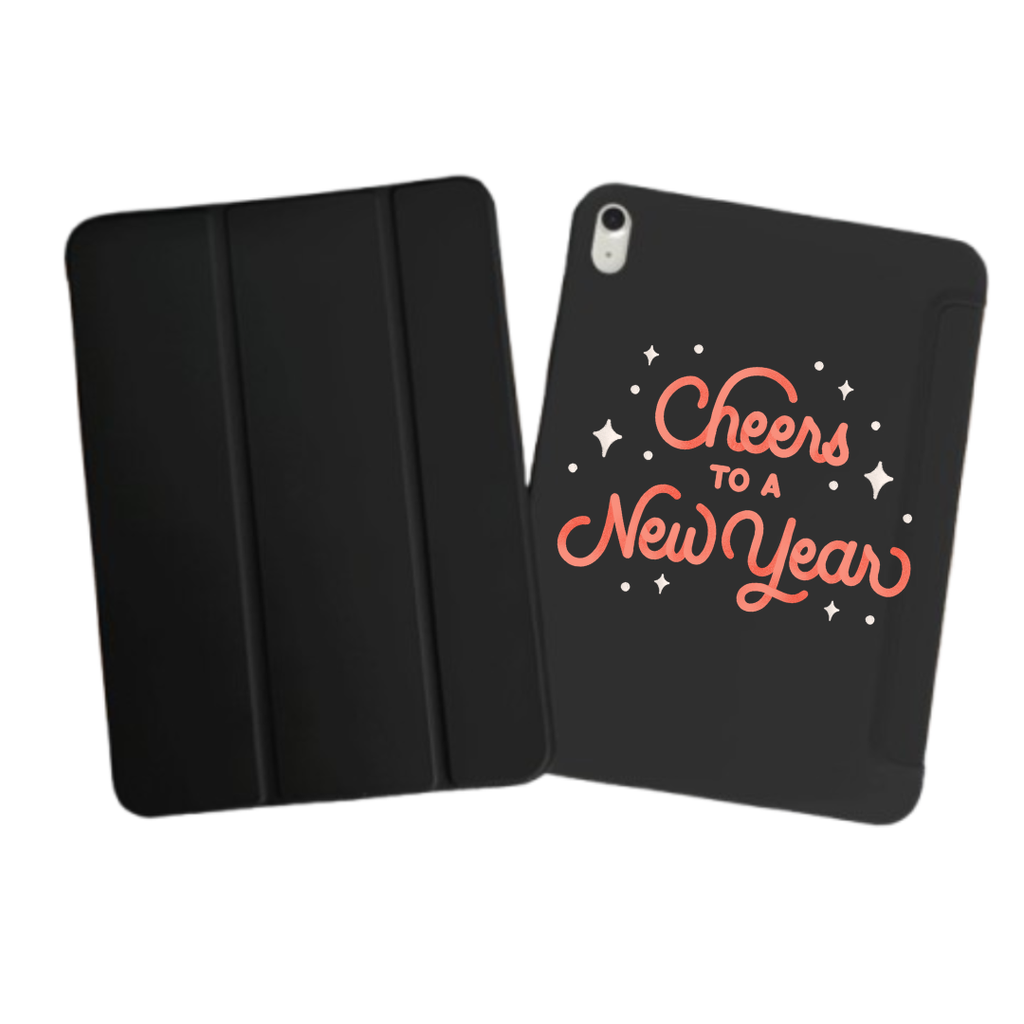 iPad Tablet Hoes Semi Bold Textured New Year Greetings Cheers New Year (Samsung Galaxy Tab serie, Zwart)