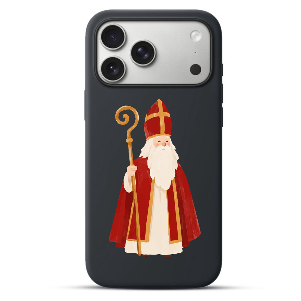 Telefoonhoesje Sinterklaas (Apple iPhone serie, Zwart)
