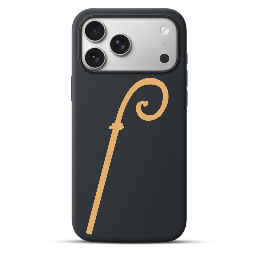 Telefoonhoesje Staf van Sinterklaas (Apple iPhone serie, Zwart)