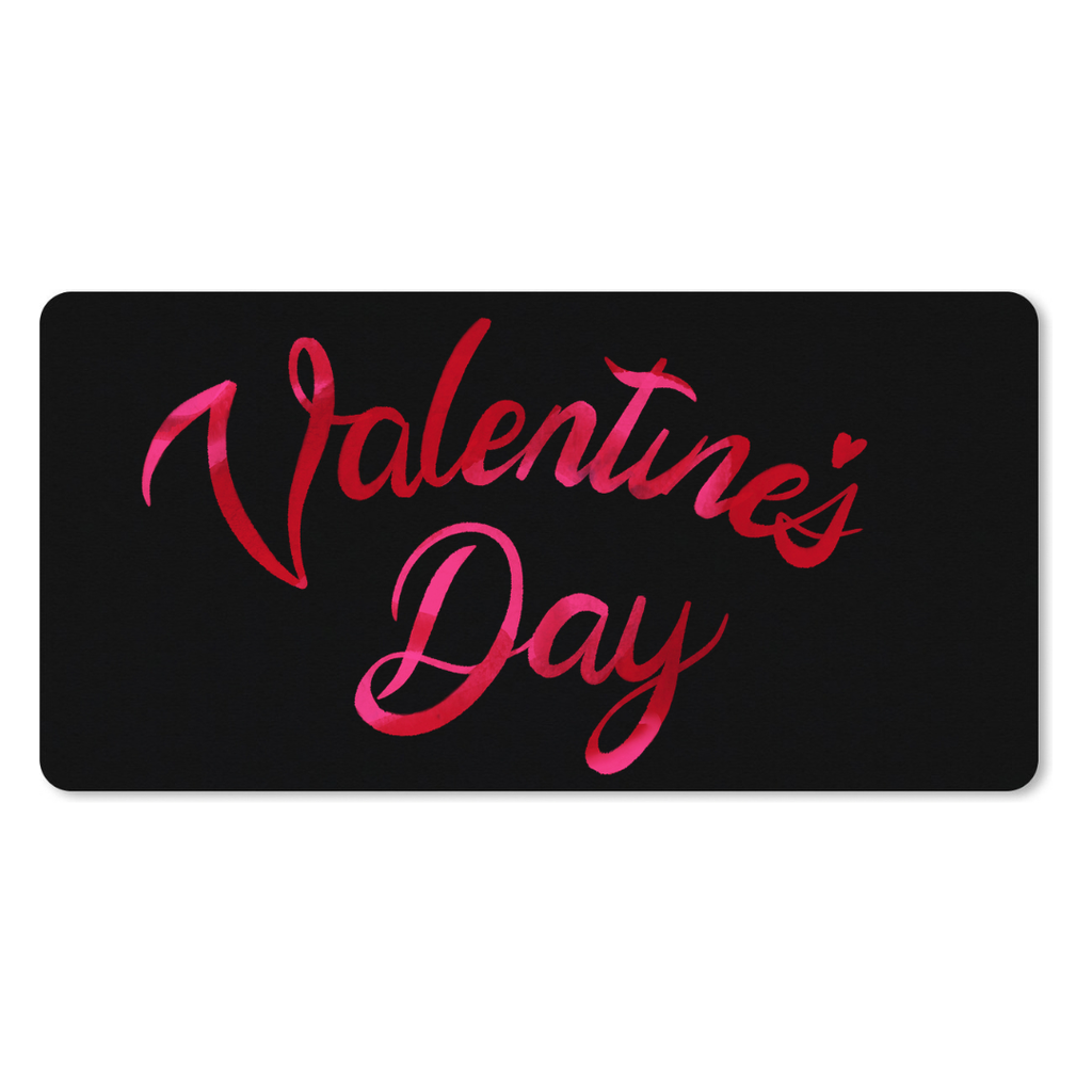 Muismat Brushstroke Calligraphy of Valentine's Day Text (25 x 21 cm (S), Zwart)