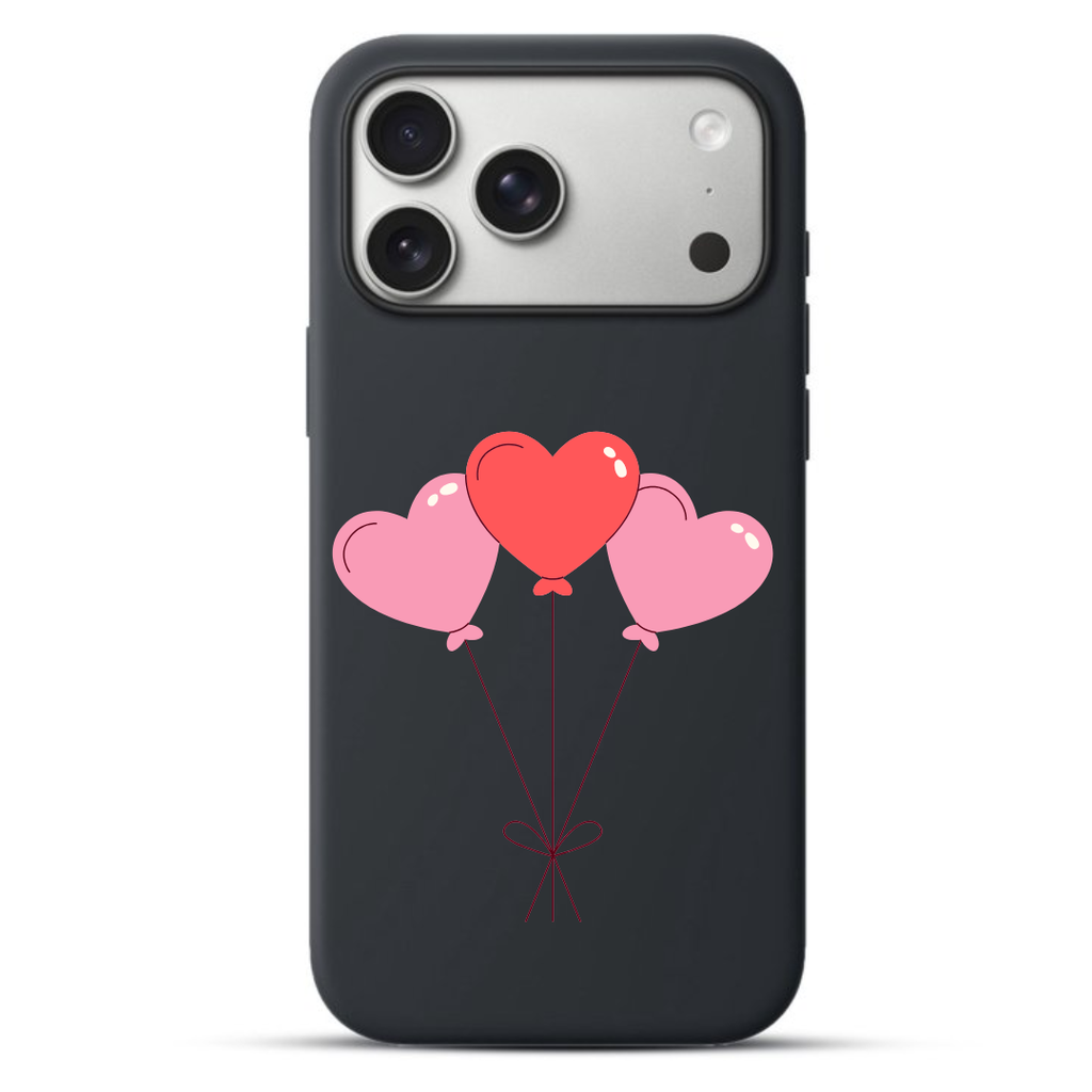 Telefoonhoesje Heart Balloons (Apple iPhone serie, Zwart)