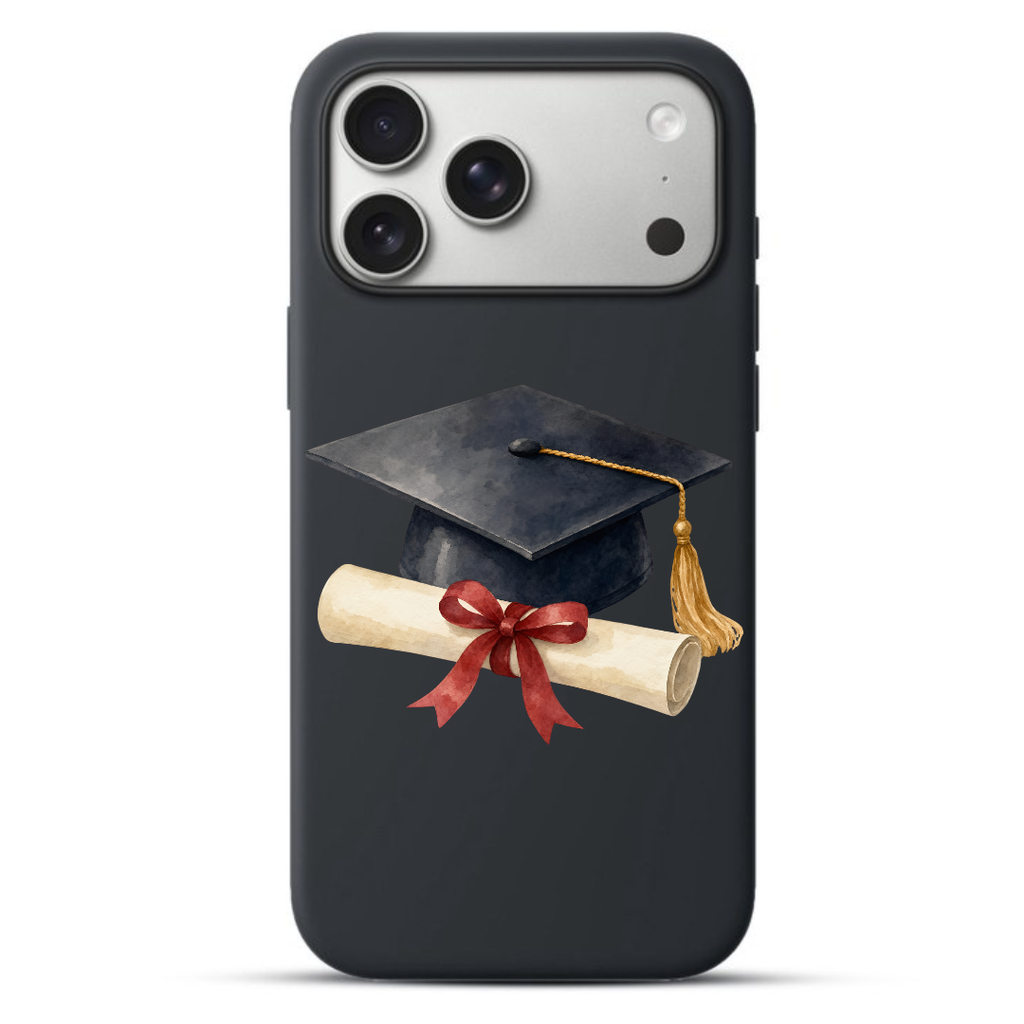 Telefoonhoesje Bachelor Graduation Cap and Diploma (Apple iPhone serie, Zwart)