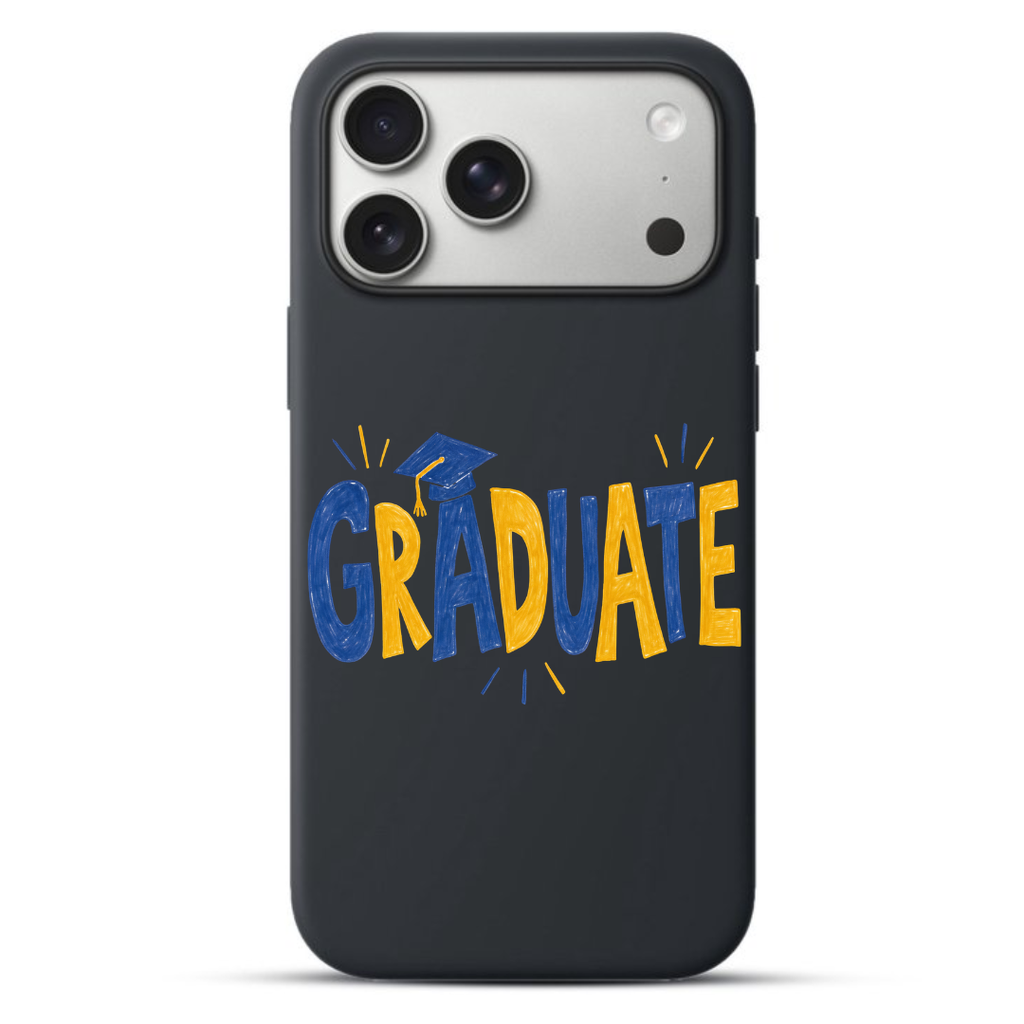 Telefoonhoesje Graduate Word Hand-Drawn (Apple iPhone serie, Zwart)