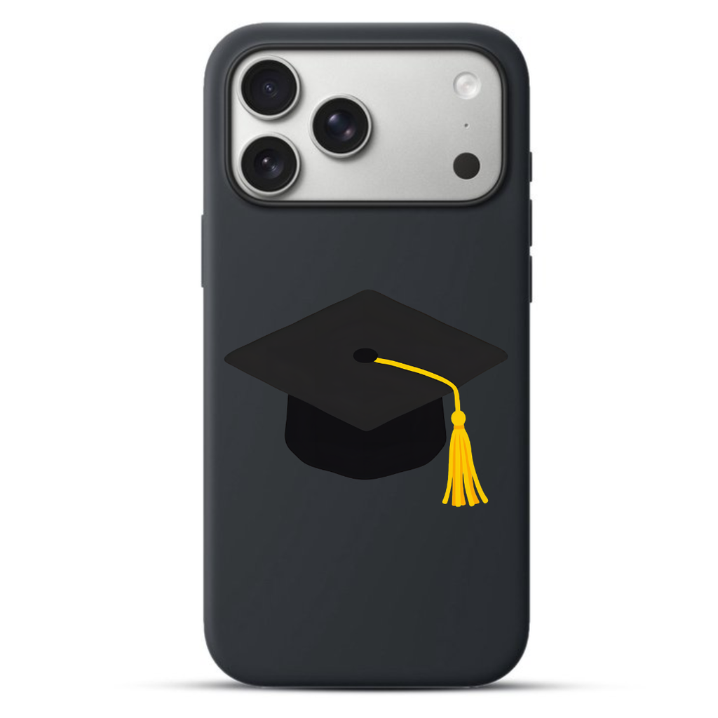 Telefoonhoesje Graduation Cap Flat (Apple iPhone serie, Zwart)