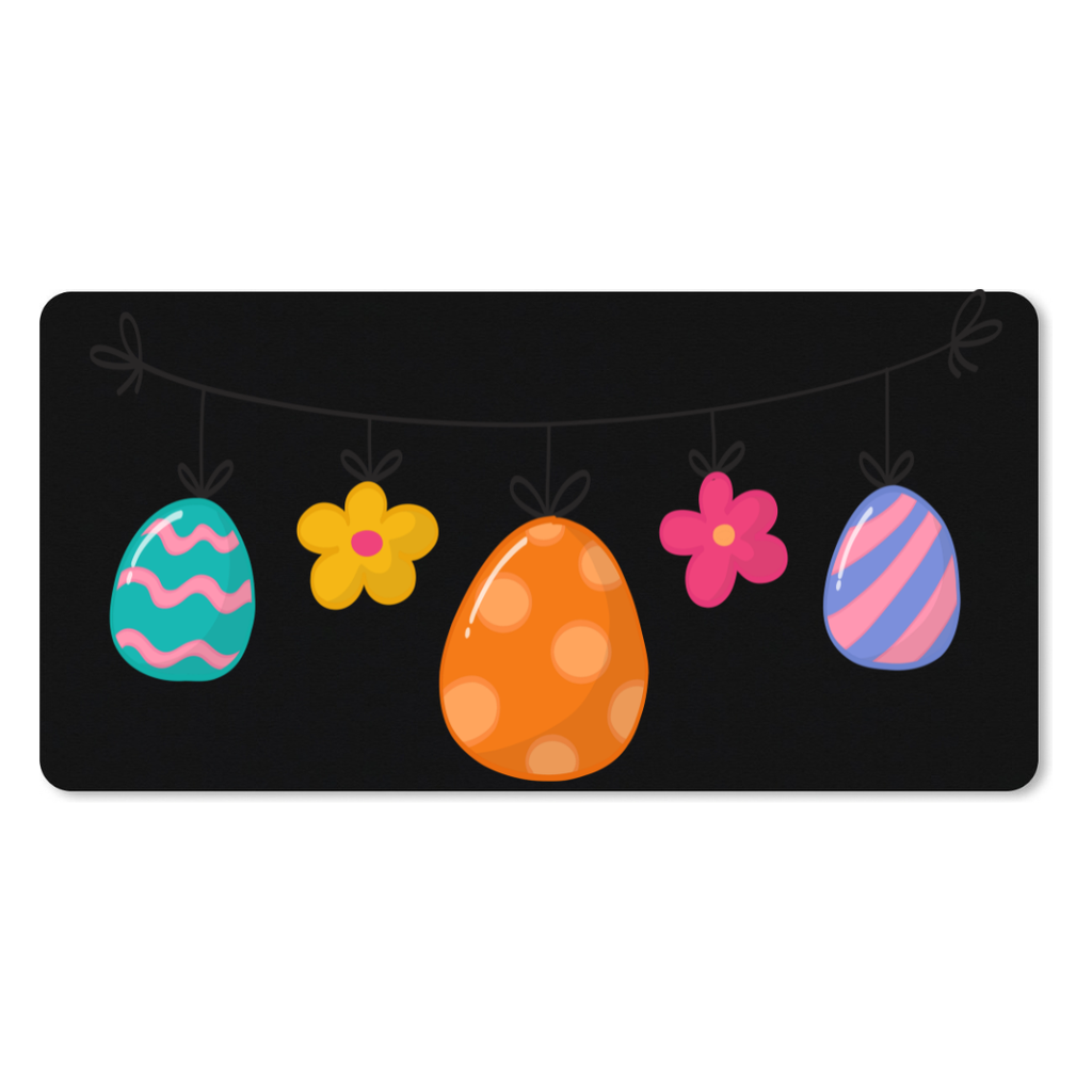 Muismat Colorful Decorative Easter Egg Garland (25 x 21 cm (S), Zwart)