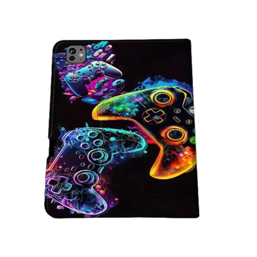 iPad Beschermhoes Gaming Met Neon Controller Patroon (Apple Ipad Pro serie)