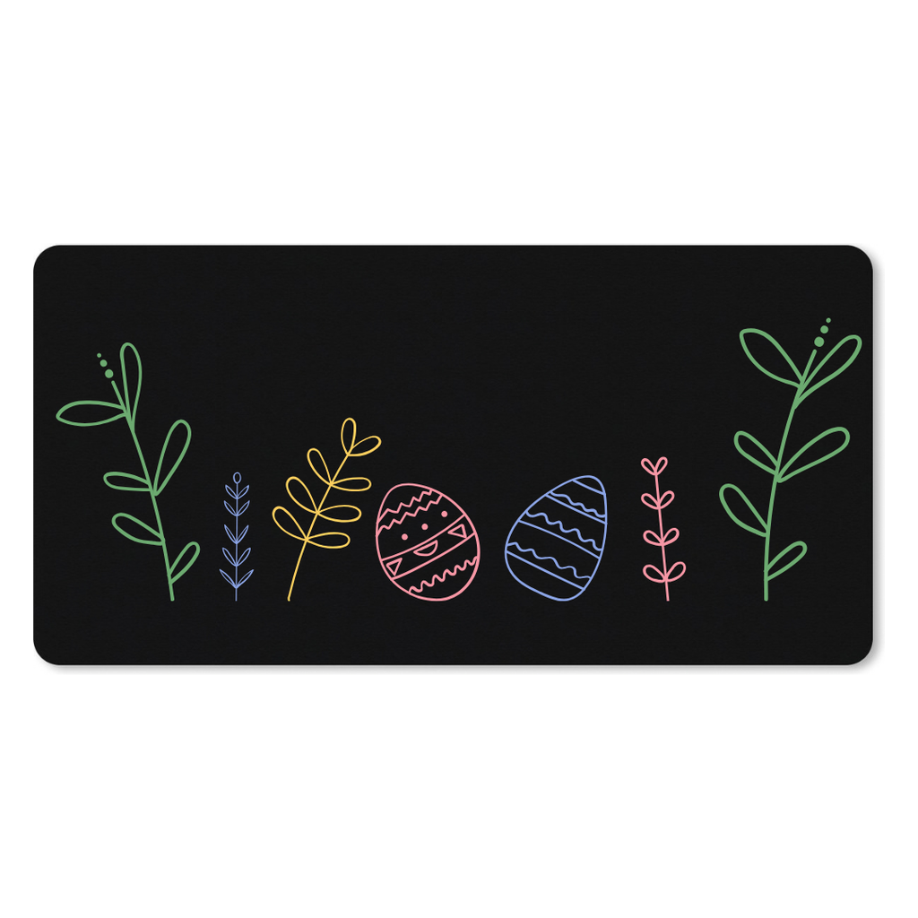 Muismat Hand Drawn Doodle Easter Outline (25 x 21 cm (S), Zwart)