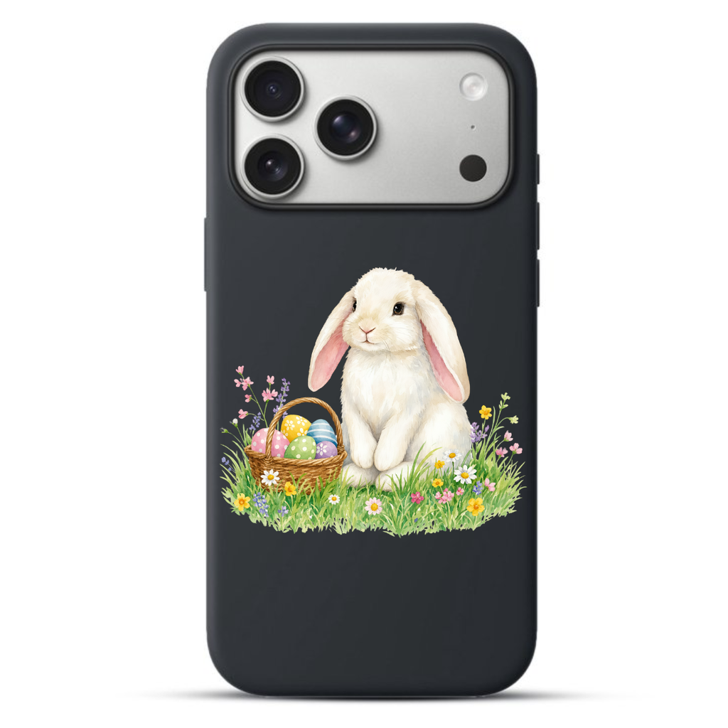 Telefoonhoesje Easter Bunny With Eggs In Spring Meadow
