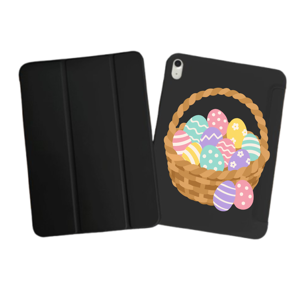 iPad Tablet Hoes Colorful Easter Egg Basket (Samsung Galaxy Tab serie, Zwart)