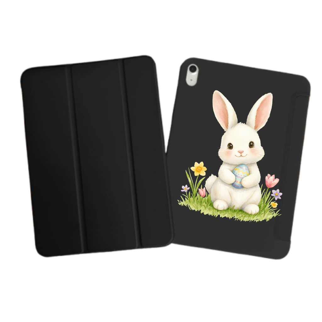iPad Tablet Hoes Easter Bunny With Painted Egg (Samsung Galaxy Tab serie, Zwart)