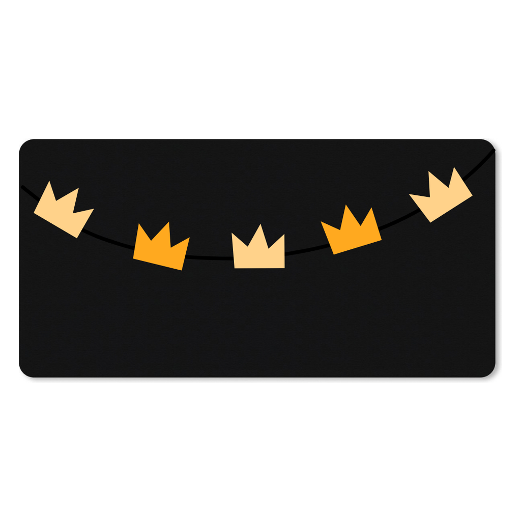 Muismat Colorful Crown King Day Bunting (25 x 21 cm (S), Zwart)