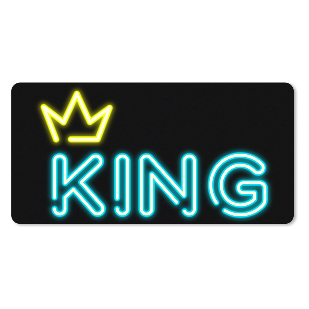 Muismat Neon Typeform Emotes King (25 x 21 cm (S), Zwart)