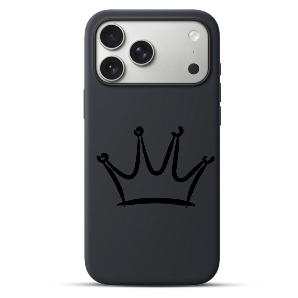 Telefoonhoesje Doodle Crown Symbol (Apple iPhone serie, Zwart)