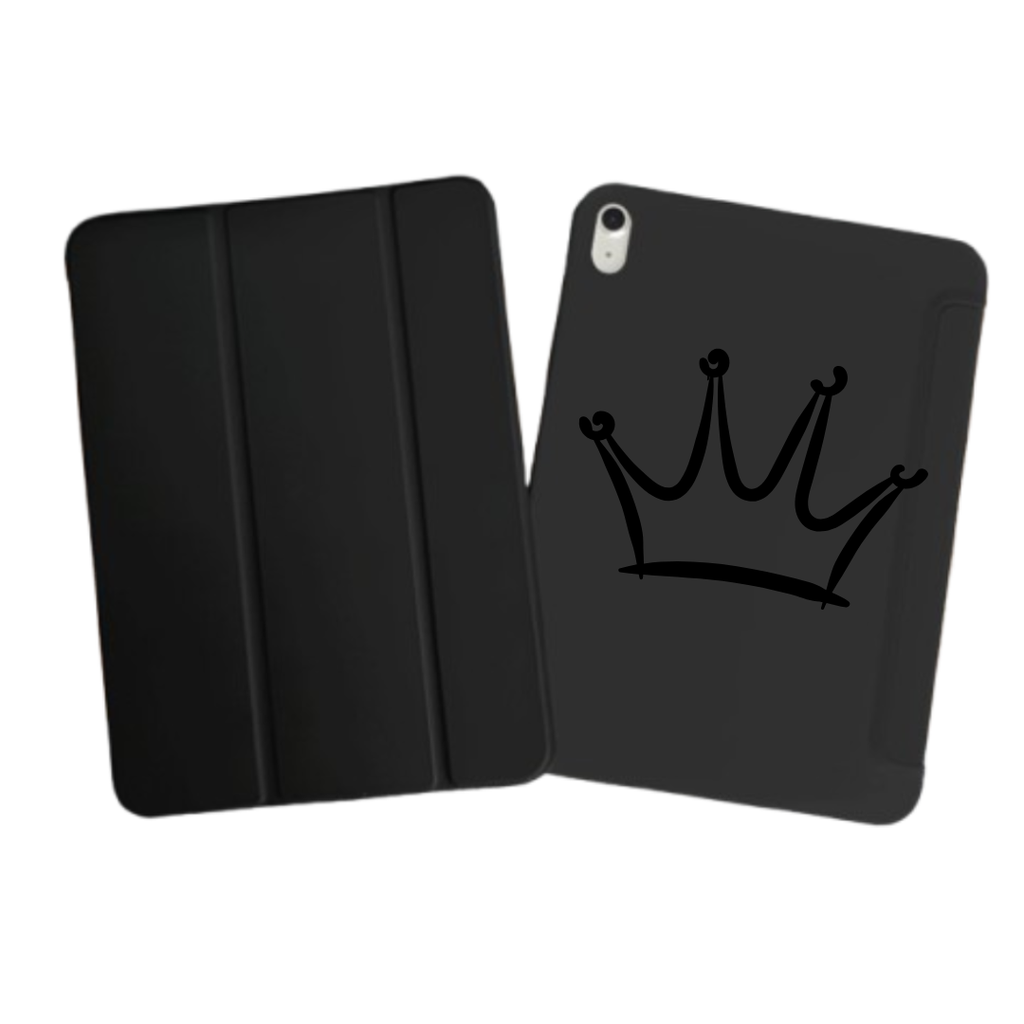 iPad Tablet Hoes Doodle Crown Symbol (Samsung Galaxy Tab serie, Zwart)