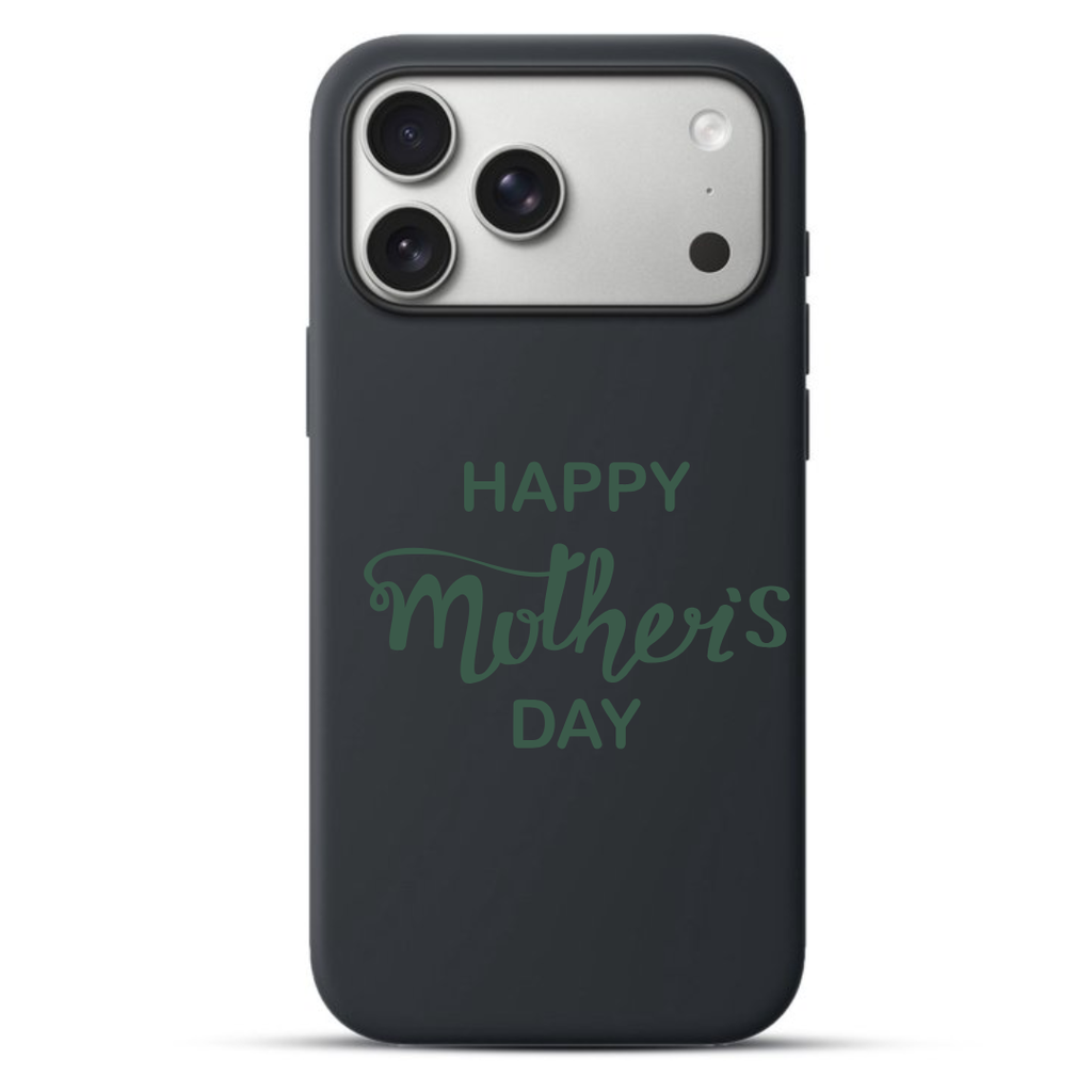 Telefoonhoesje Happy Mother's Day Typography Design (Apple iPhone serie, Zwart)