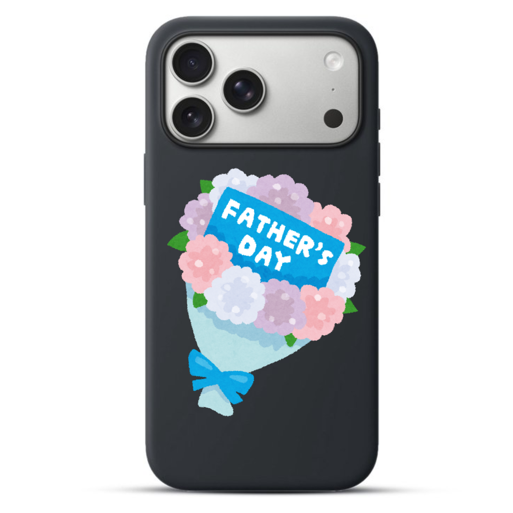 Telefoonhoesje Floral Bouquet with Father's Day Card (Apple iPhone serie, Zwart)