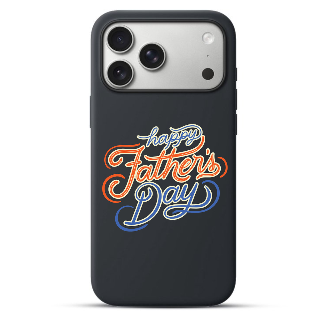 Telefoonhoesje Handpainted Style Happy Father's Day Lettering (Apple iPhone serie, Zwart)