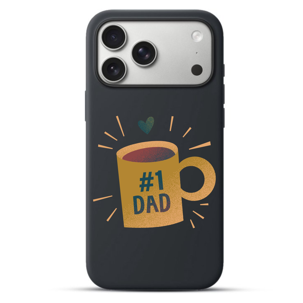 Telefoonhoesje Textured Grainy Vector Father's Day Mug (Apple iPhone serie, Zwart)