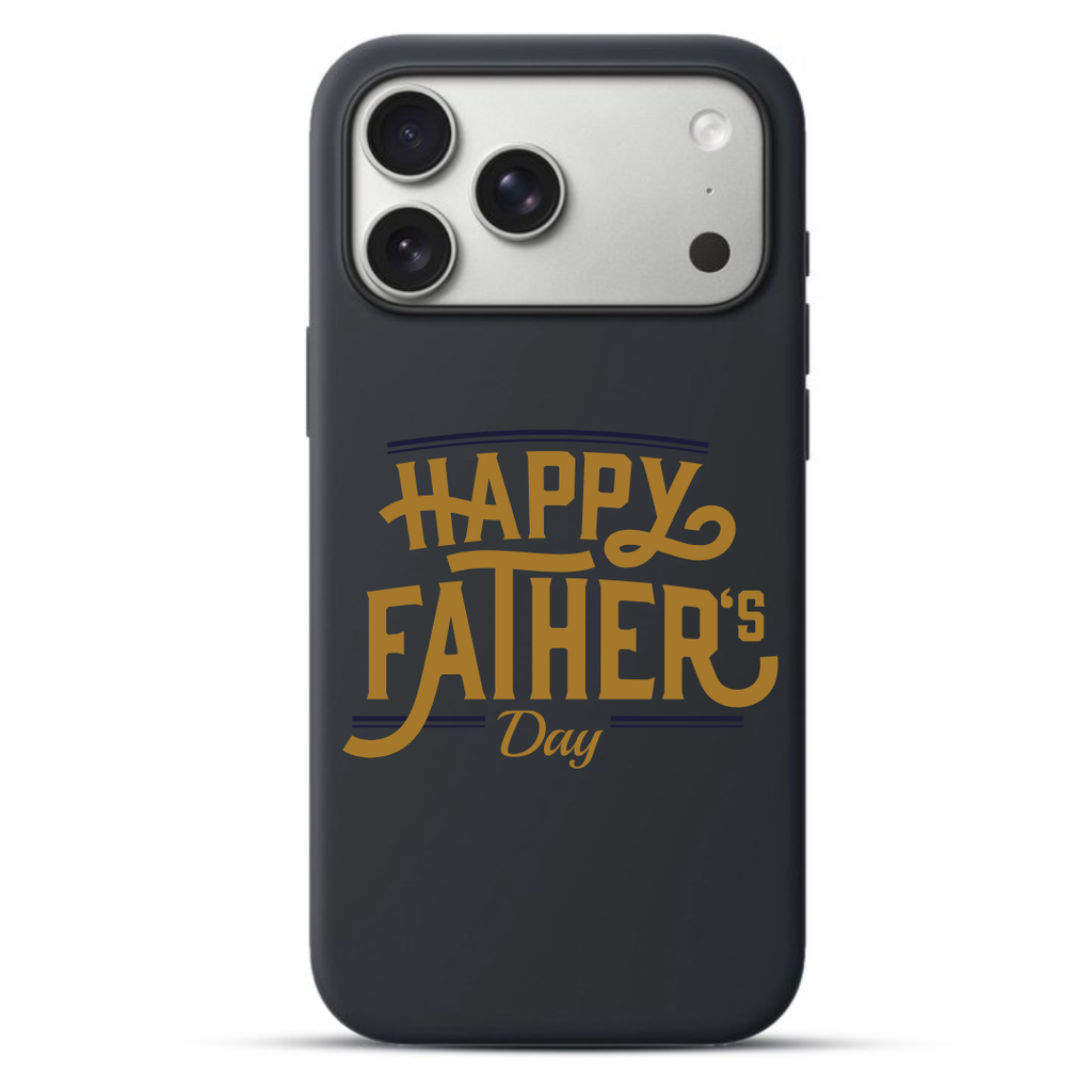 Telefoonhoesje Vintage Americana Style Happy Father's Day Lettering (Apple iPhone serie, Zwart)