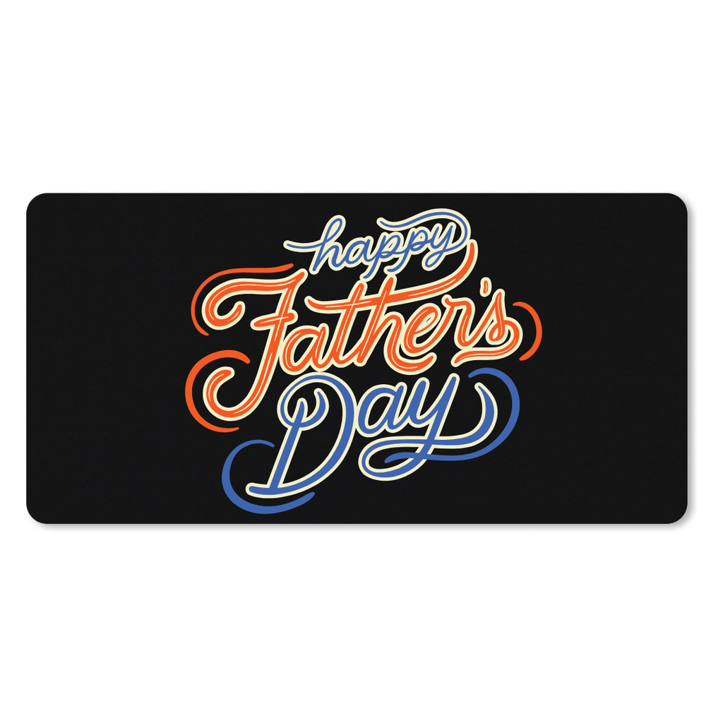 Muismat Handpainted Style Happy Father's Day Lettering (25 x 21 cm (S), Zwart)