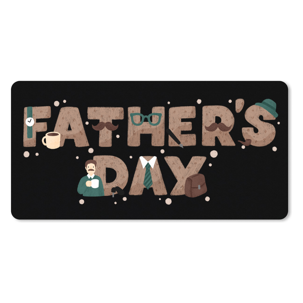 Muismat Illustrative Father's Day Typography (25 x 21 cm (S), Zwart)