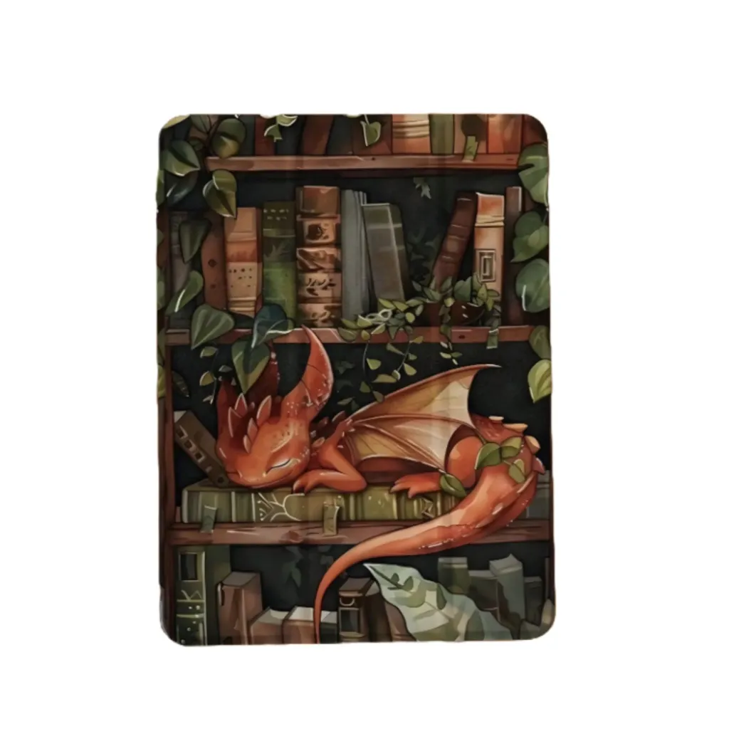 iPad/Tablet beschermhoes Kingsung Met Bloemenprint, Boekenplankmotief En Draak (Samsung Galaxy Tab serie)