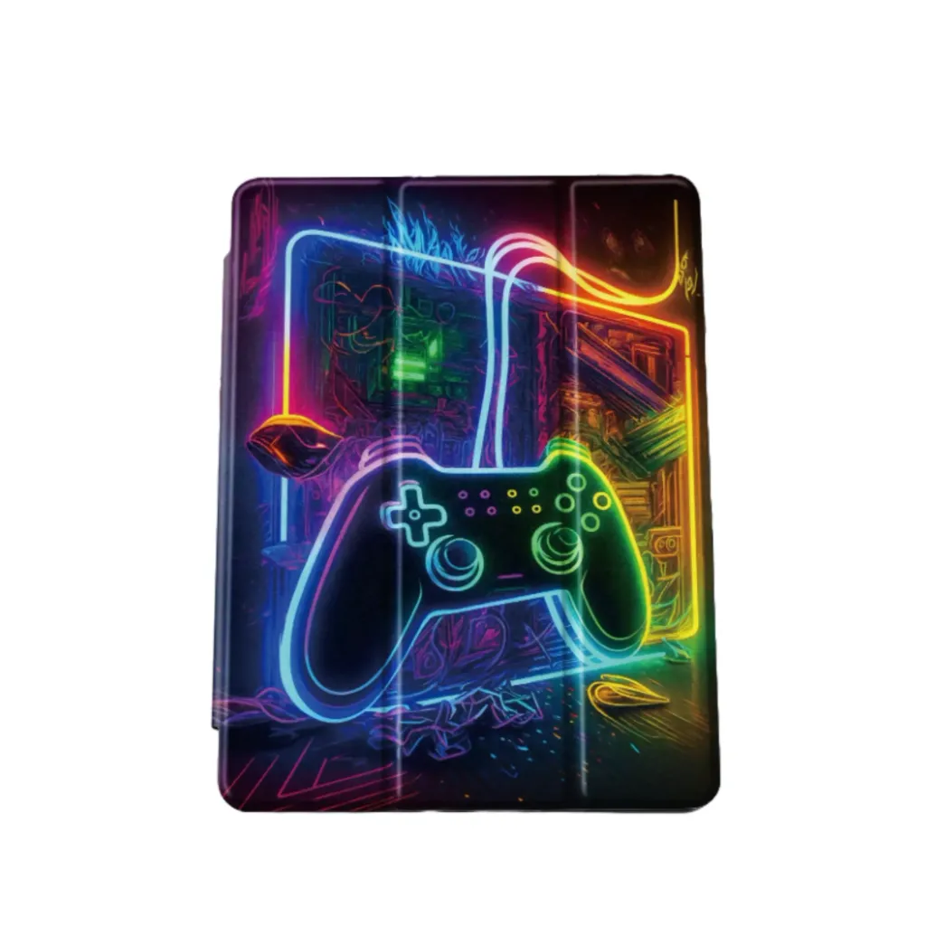 iPad/Tablet Beschermhoes Gaming Met Neon Gamecontroller Design (Samsung Galaxy Tab serie)
