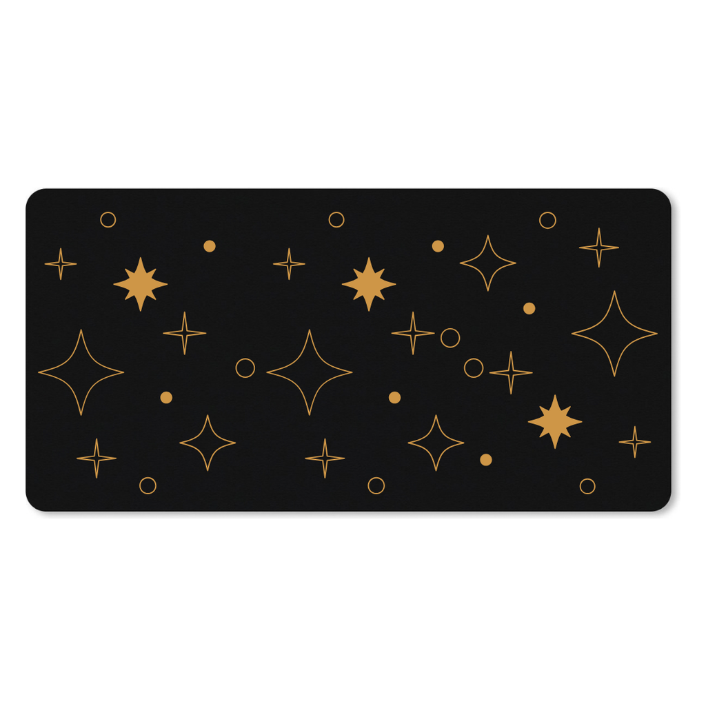 Muismat Cosmic Vintage Star Sparkle (25 x 21 cm (S), Zwart)