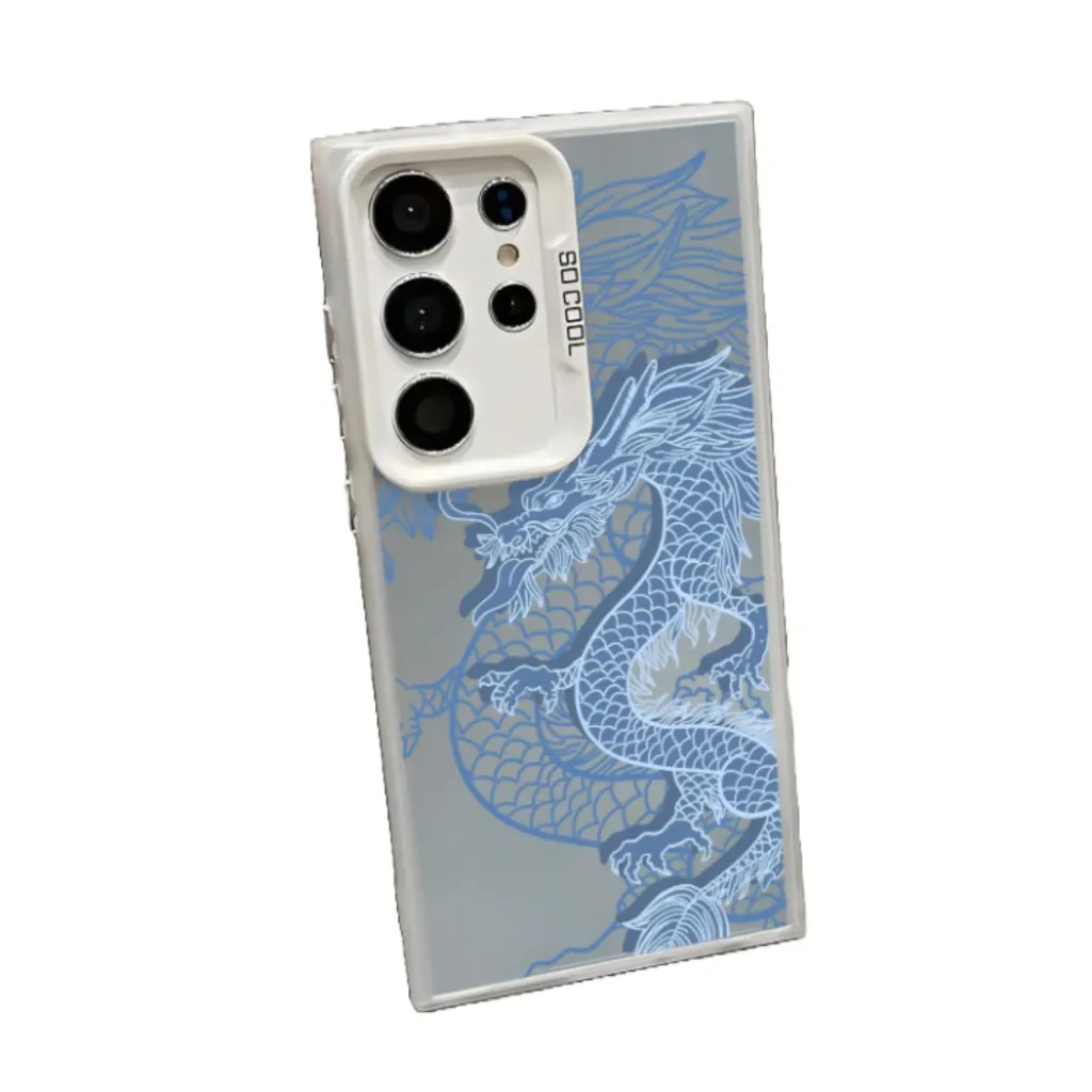 Telefoonhoesje Blauw-Wit Met Oosterse Draak-Totemprint (Apple iPhone serie)