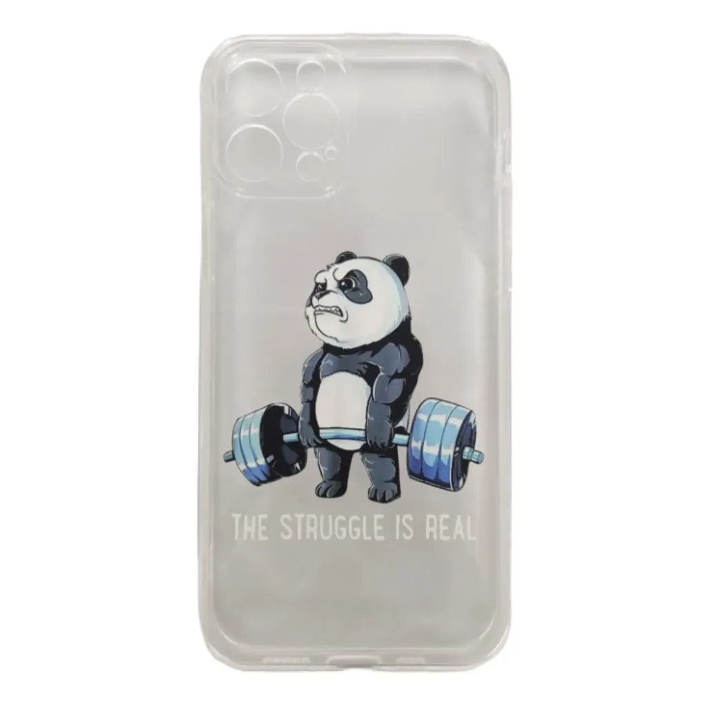 Telefoonhoesje Transparant Gewichtheffende Panda