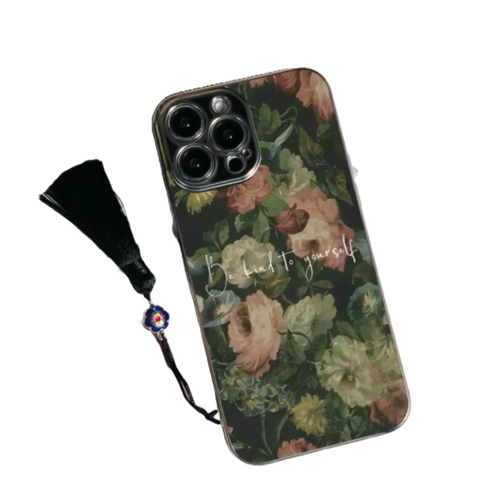 Telefoonhoesje Gegelvaniseerd Eenvoudig Klassiek Bloemenpatroon (Apple iPhone serie)