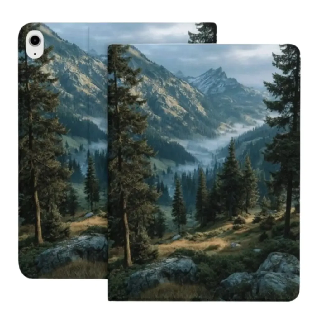 iPad Beschermhoes Mountain Forest Thema (Met Stylushouder) (Apple Ipad Pro serie)