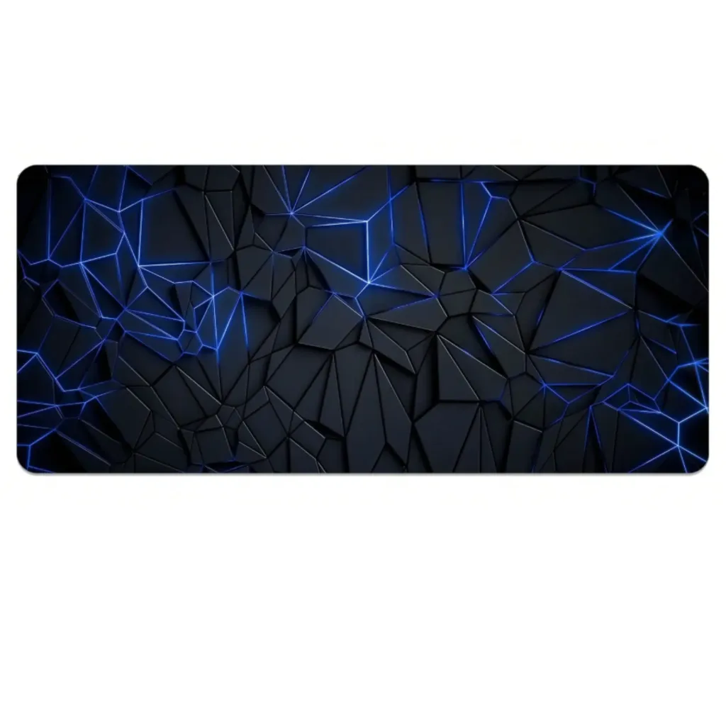 Muismat Gaming XL Zwart-Donkerblauw Geometrisch Ontwerp