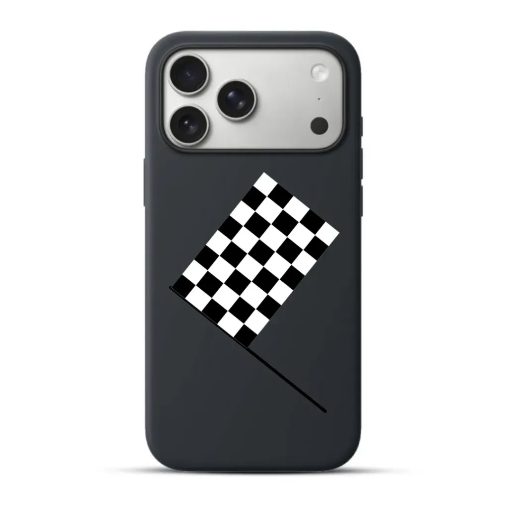 Telefoonhoesje Race Flag Illustration (Apple iPhone serie, Zwart)