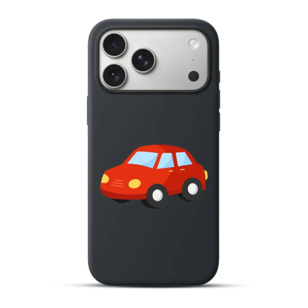 Telefoonhoesje Small Red Toy Car Illustration (Apple iPhone serie, Zwart)
