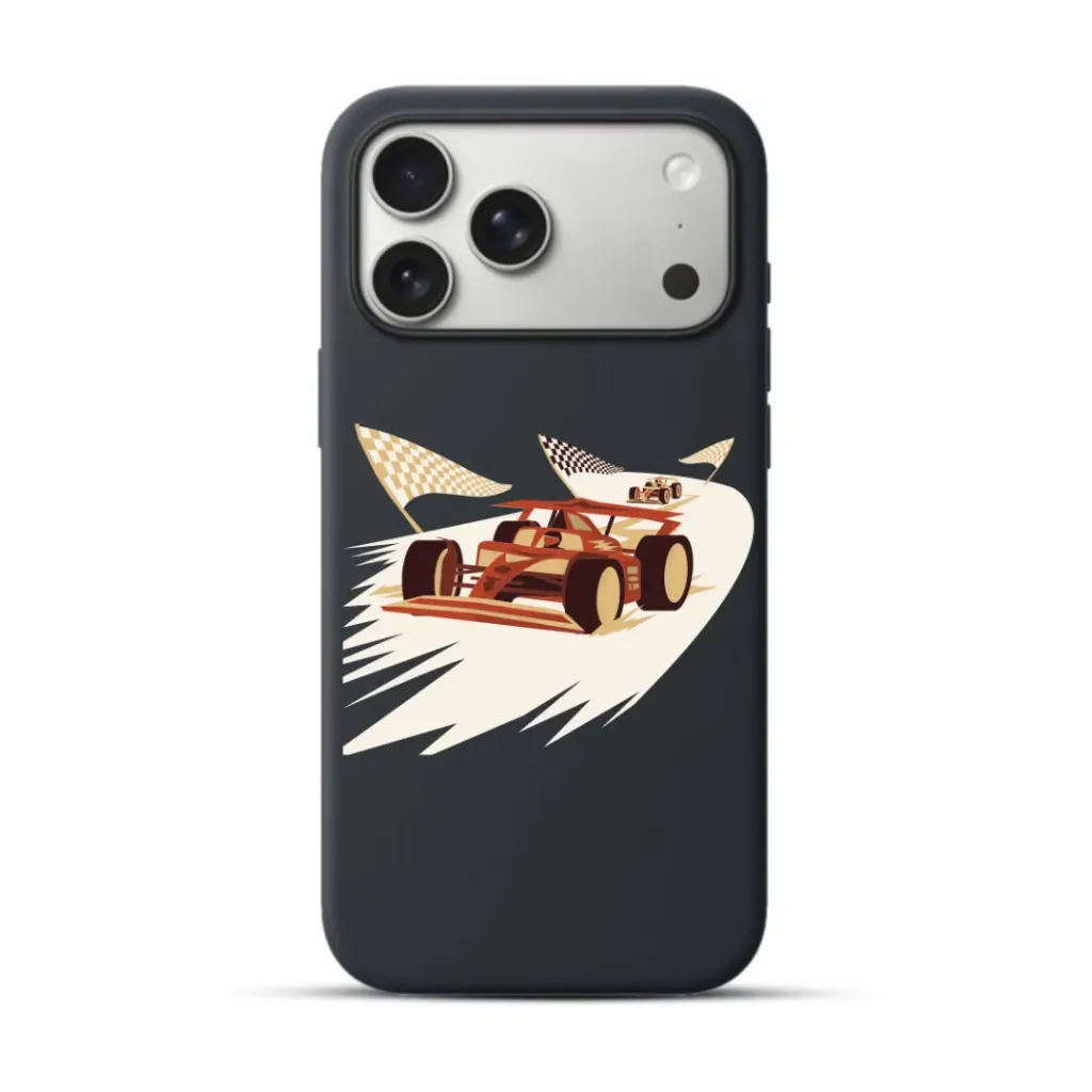 Telefoonhoesje Textured Geometrical Italian Gran Prix (Apple iPhone serie, Zwart)